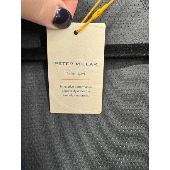 Peter Millar Crown Sport Performance Flannel Men's Blue & Gray Zip Up Jacket - M - Picture 5 of 8